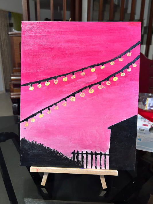 Peinture - paysage rose